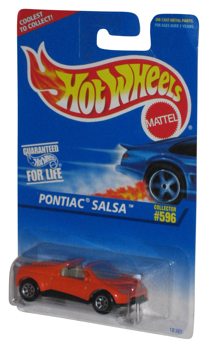 Hot Wheels Pontiac Salsa (1995) Mattel Orange Die-Cast Toy Car #596 - (Spoke Rim/Tires)