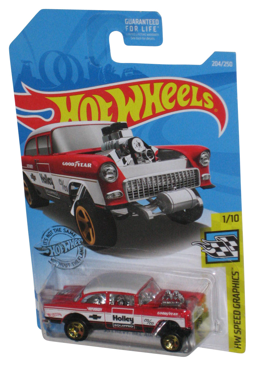 Hot Wheels Speed Graphics 1/10 (2017) Red '55 Chevy Bel Air Gasser Toy Car 204/250
