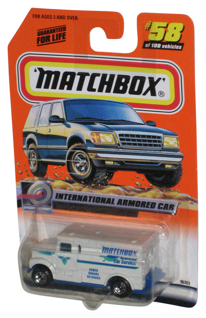 Matchbox Speedy Delivery (1999) White International Armored Car Toy #58/100