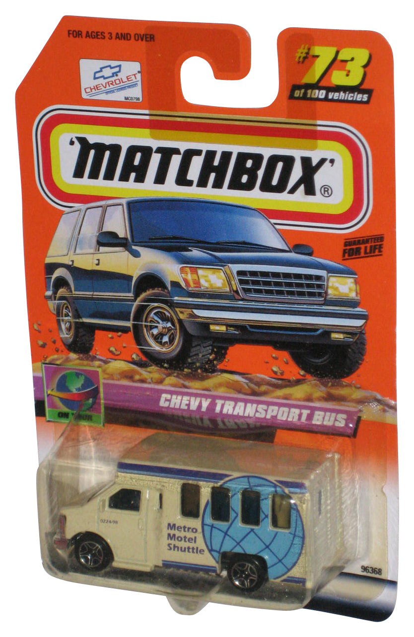 Matchbox On Tour (1999) Chevy Transport Bus Metro Motel Shuttle Toy #73/100