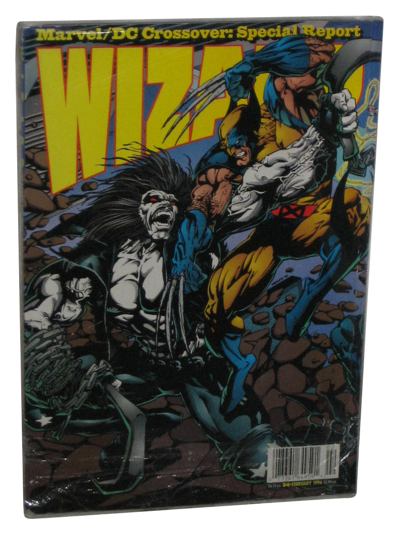 Wizard February 1996 Volume 54 (1996) Magazine Book - (Lobo vs Wolverine Cover)