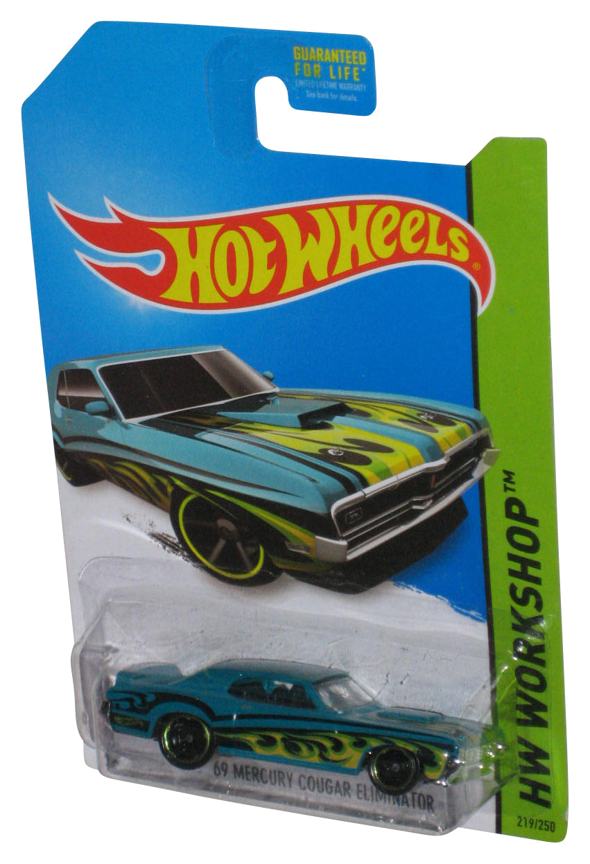 Hot Wheels HW Workshop (2013) Aqua Blue '69 Mercury Cougar Eliminator Toy Car 219/250
