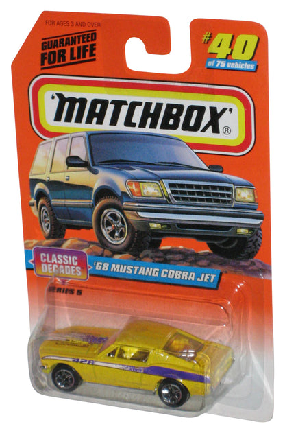Matchbox Classic Decades (1997) Yellow '68 Mustang Cobra Jet Toy Car #40/75