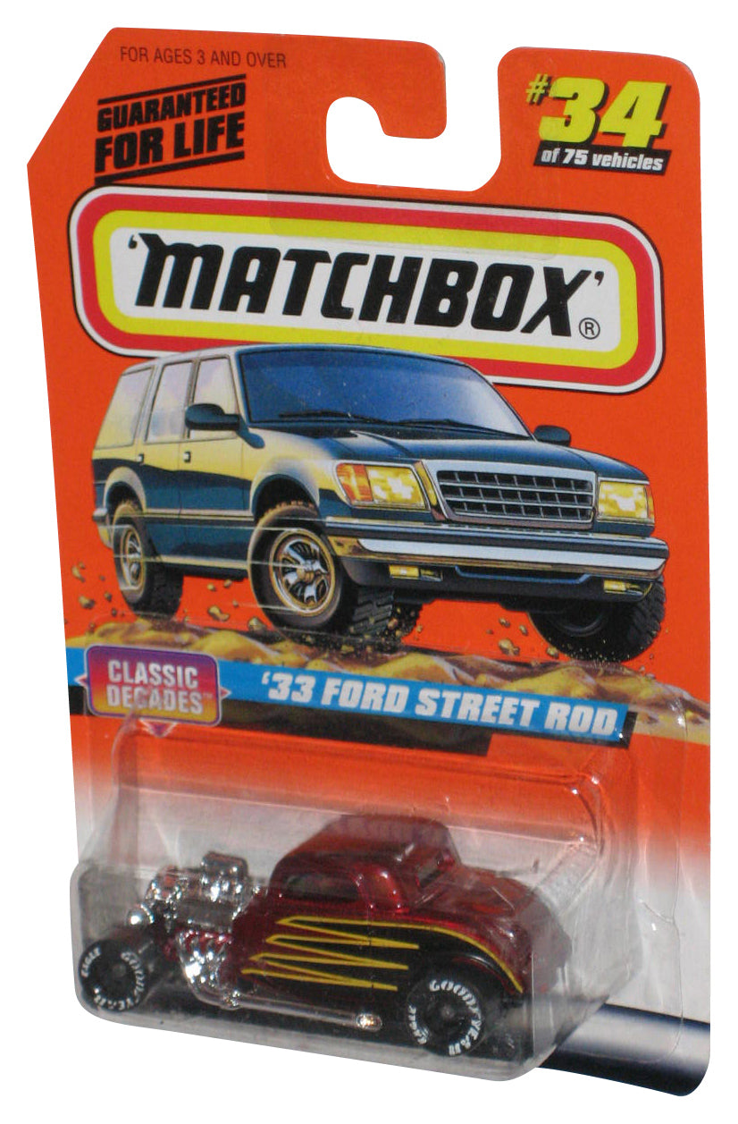 Matchbox Classic Decades (1997) Red '33 Ford Street Rod Toy Car #34/75
