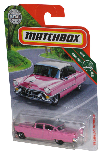 Matchbox Road Trip (2009) Pink '55 Cadillac Fleetwood Toy Car 15/20 - (Cracked Plastic)
