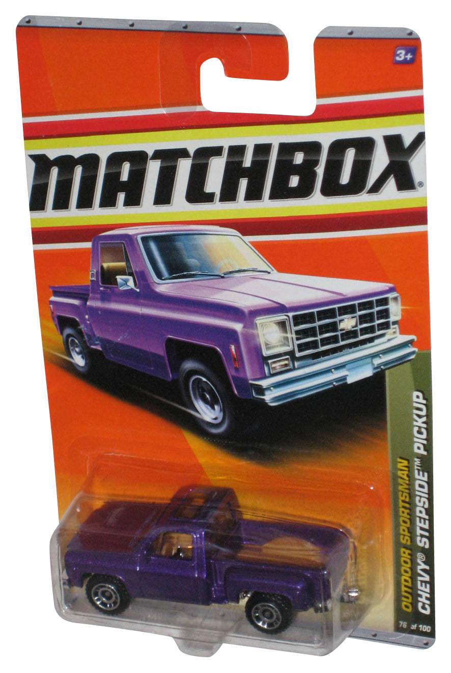 Matchbox Outdoor Sportsman (2010) Purple Chevy Stepside Pickup Toy 76/100