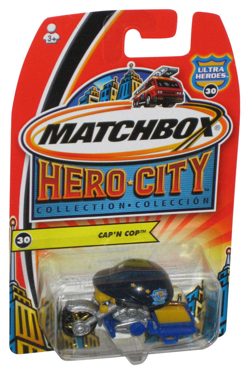 Matchbox Hero City Collection (2003) Ultra Heroes Blue & Yellow Cap'N Cop Toy Bike #30