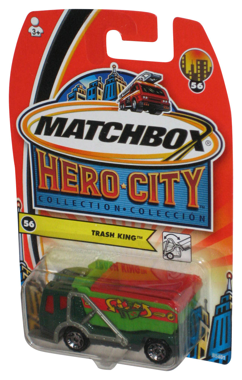 Matchbox Hero City Collection (2003) Green Trash King Garbage Truck #56