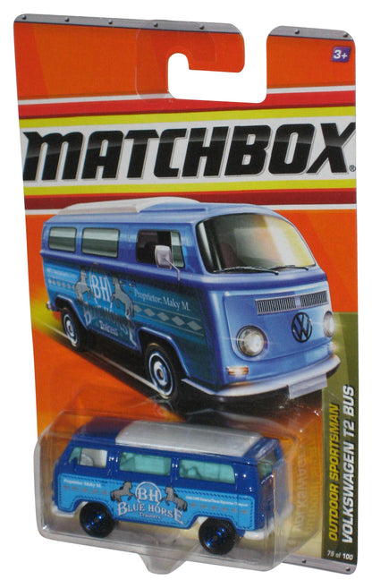 Matchbox Outdoor Sportsman (2010) Blue Volkswagen T2 Bus Toy #79/100