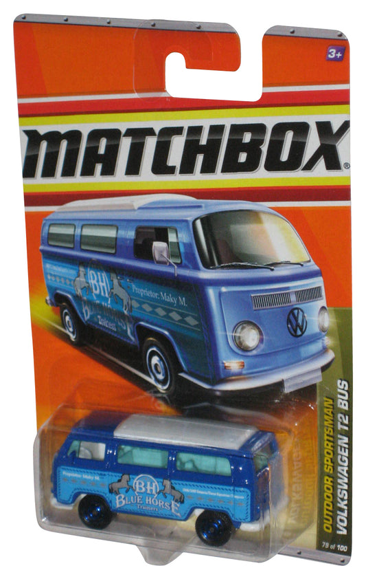 Matchbox Outdoor Sportsman (2010) Blue Volkswagen T2 Bus Toy #79/100