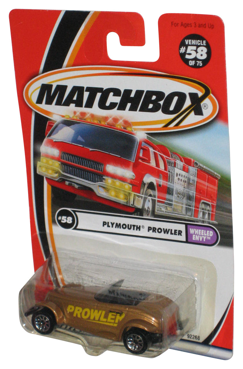 Matchbox Wheeled Envy (2000) Gold Plymouth Prowler Toy Car #58/75