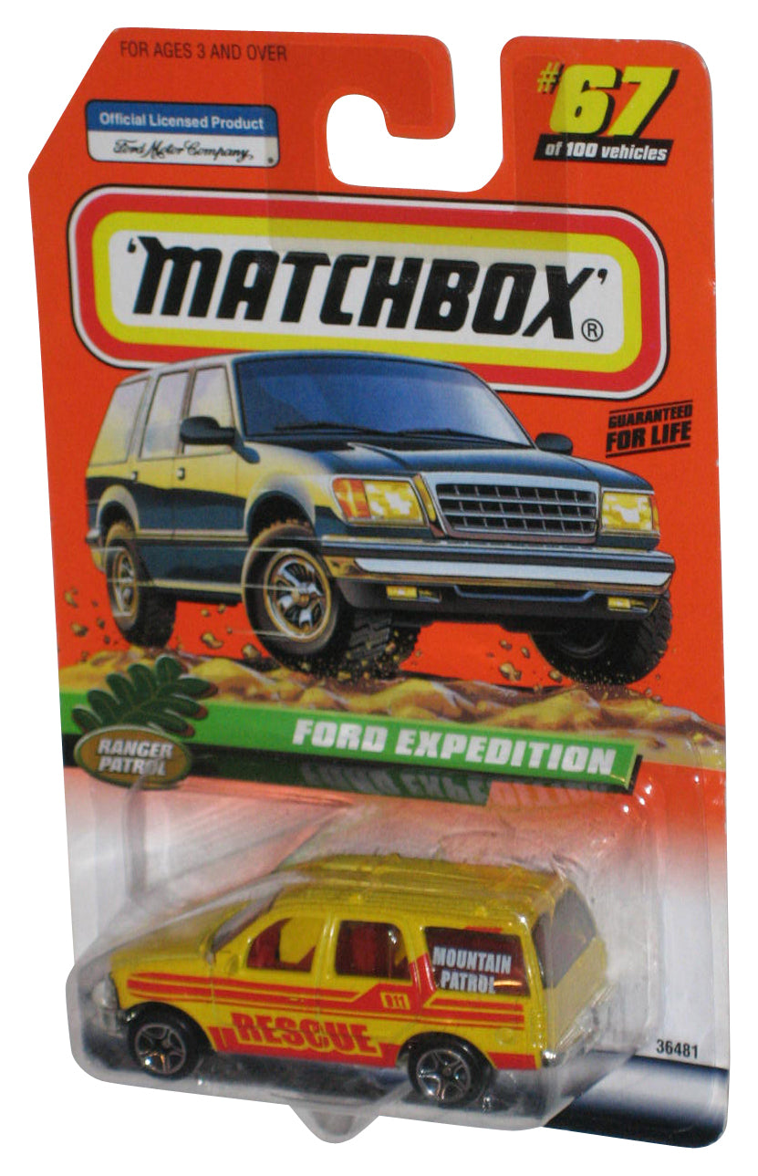 Matchbox Range Patrol (1998) Yellow Mountain Patrol Ford Expedition Toy #67/100