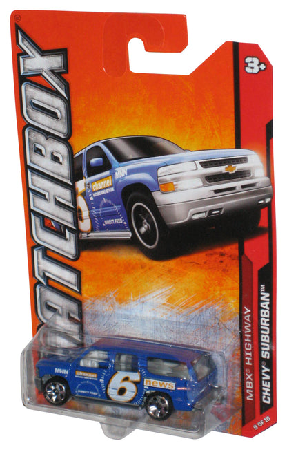 Matchbox MBX Highway 9/10 (2011) Blue Chevy Suburban Toy Car 89/120 - (Bottom Plastic Dent)