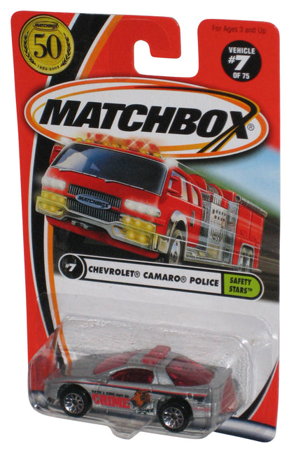 Matchbox Safety Stars (2001) Silver McGruff Chevrolet Camaro Police Toy Car #7/75
