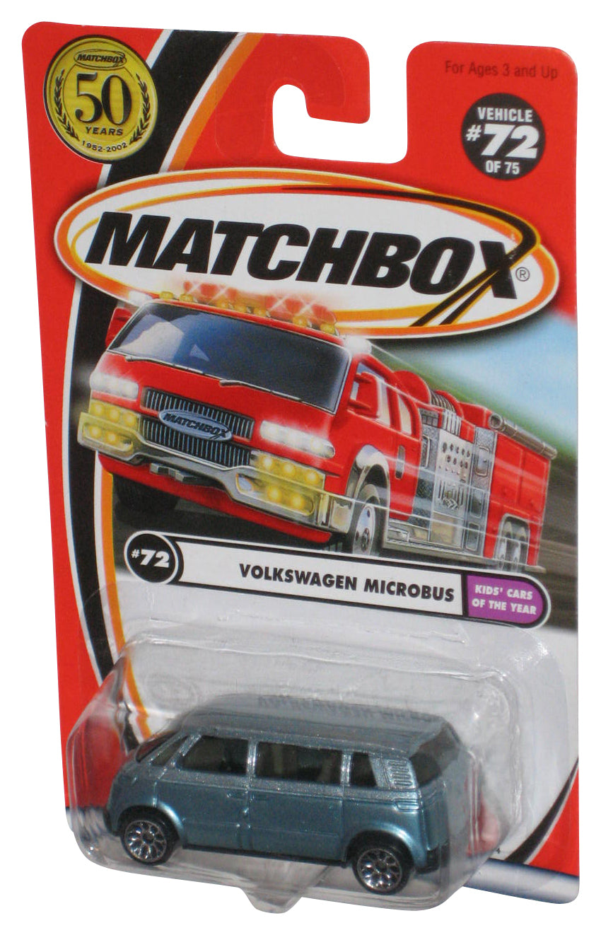 Matchbox Kids Cars of The Year (2001) Metallic Blue Volkswagen Microbus Toy #72/75