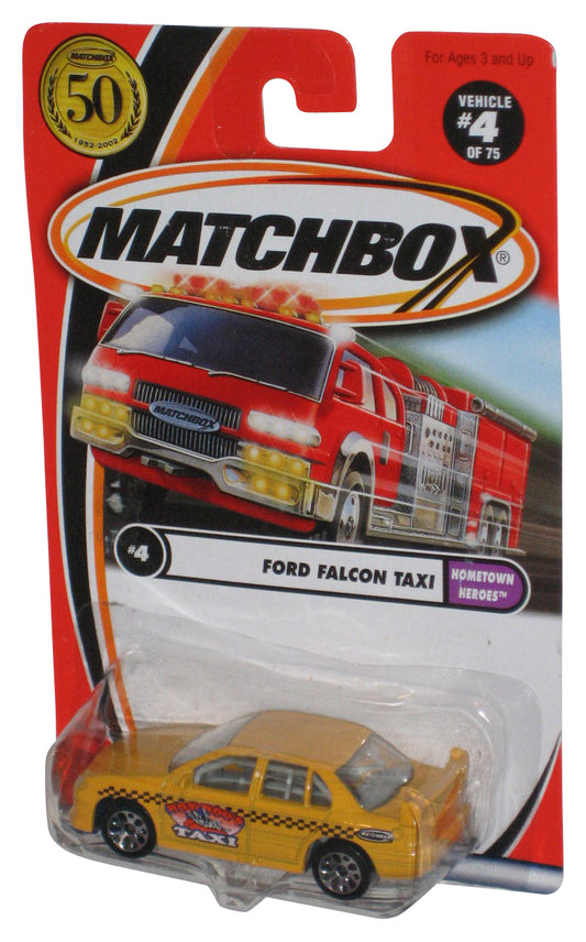Matchbox Hometown Heroes (2001) Ford Falcon Taxi Yellow Toy Car #4/75