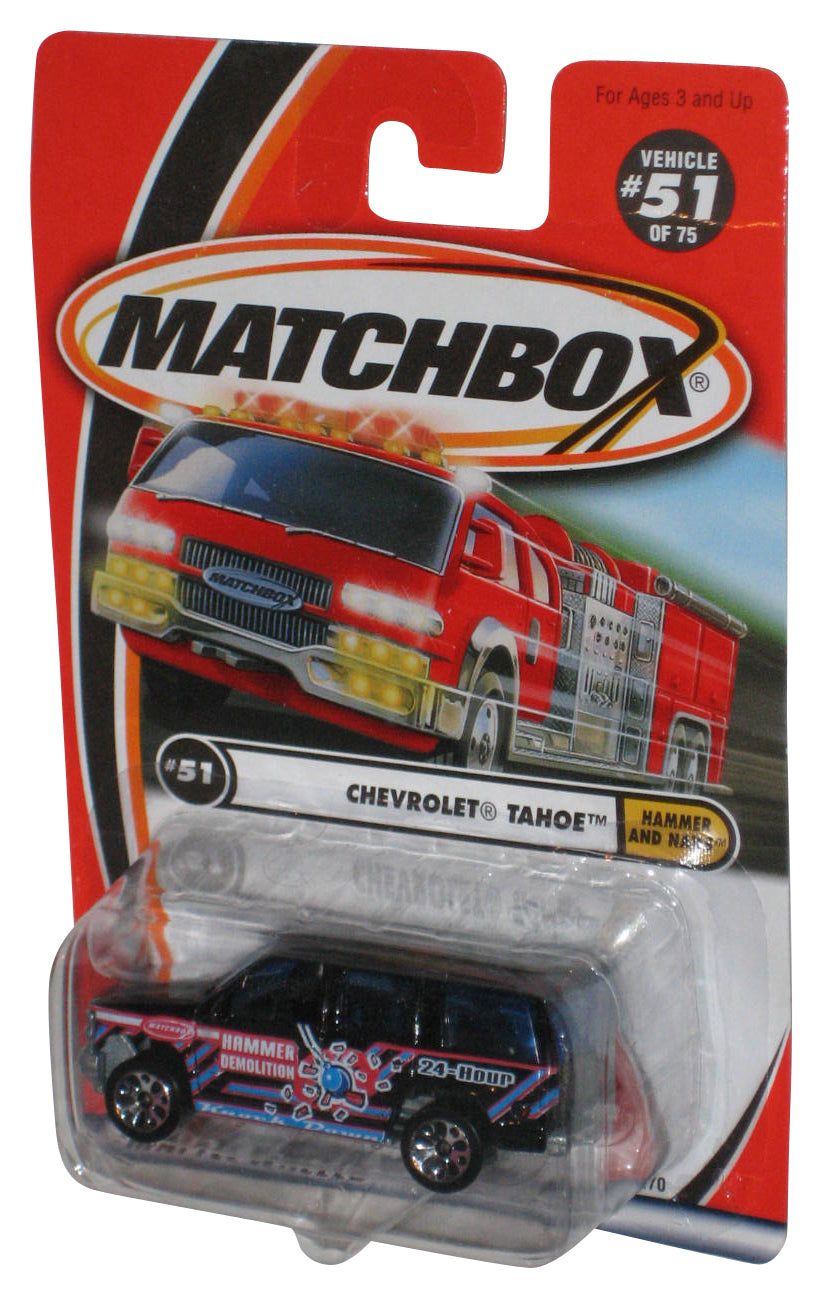 Matchbox Hammer And Nails (2001) Black Chevrolet Tahoe Toy Truck #51/75