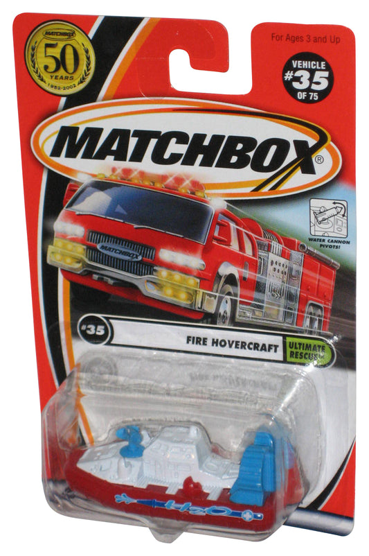 Matchbox Fire Hovercraft (2001) White & Red Toy Boat #35/75