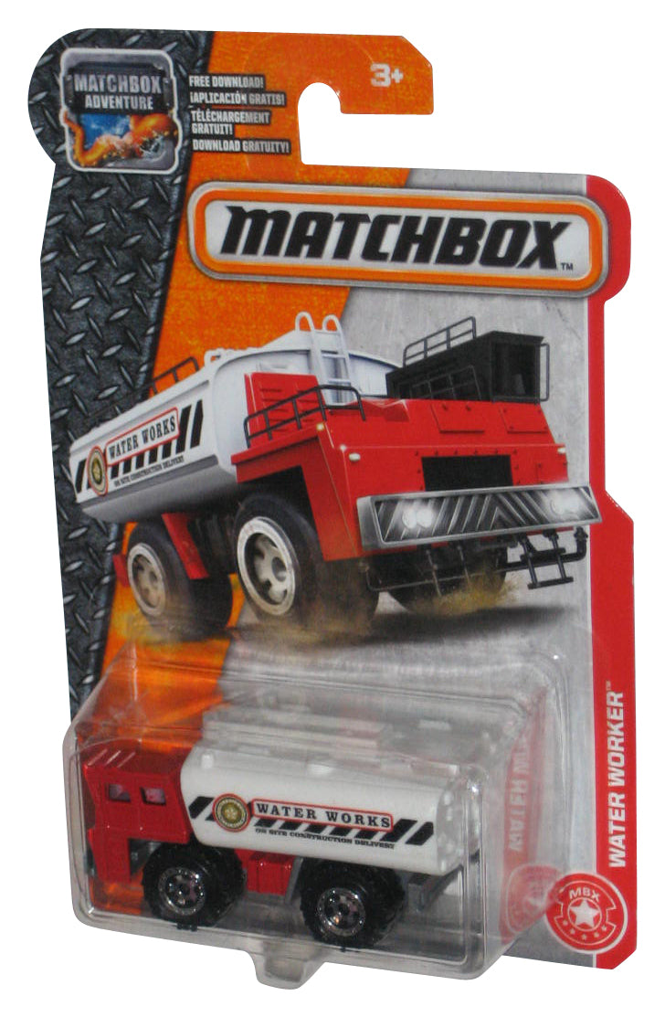 Matchbox Water Worker (2016) Red & White Die-Cast Toy Car Vehicle 75/125