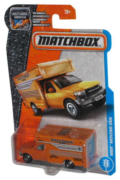 Matchbox Movers MBX Moving Van (2016) Orange Toy Truck 28/125 - (Cracked Plastic)