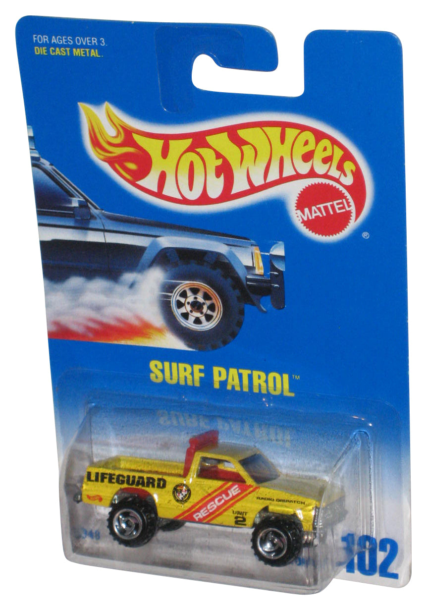 Hot Wheels Surf Patrol Lifeguard Rescue (1991) Mattel Yellow Toy Truck #102