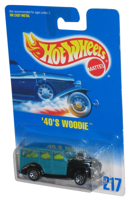 Hot Wheels '40s Woodie (1991) Teal Blue & Black Toy Car #217