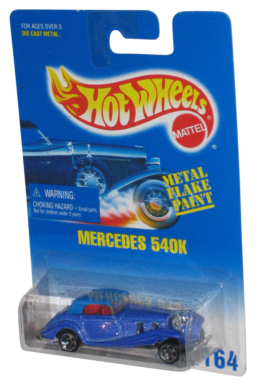 Hot Wheels Mercedes 540K Metal Flake Paint (1990) Purple Toy Car #164 - (5 Hole Rims)