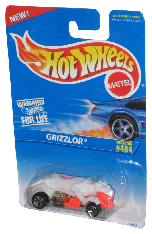 Hot Wheels Grizzlor (1995) Mattel White & Orange Die-Cast Toy Car #484