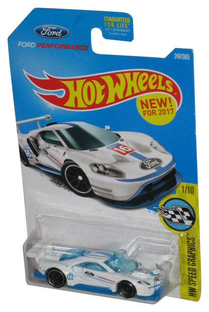 Hot Wheels Speed Graphics Ford Performance (2017) White 2016 Ford GT Race Car 247/365