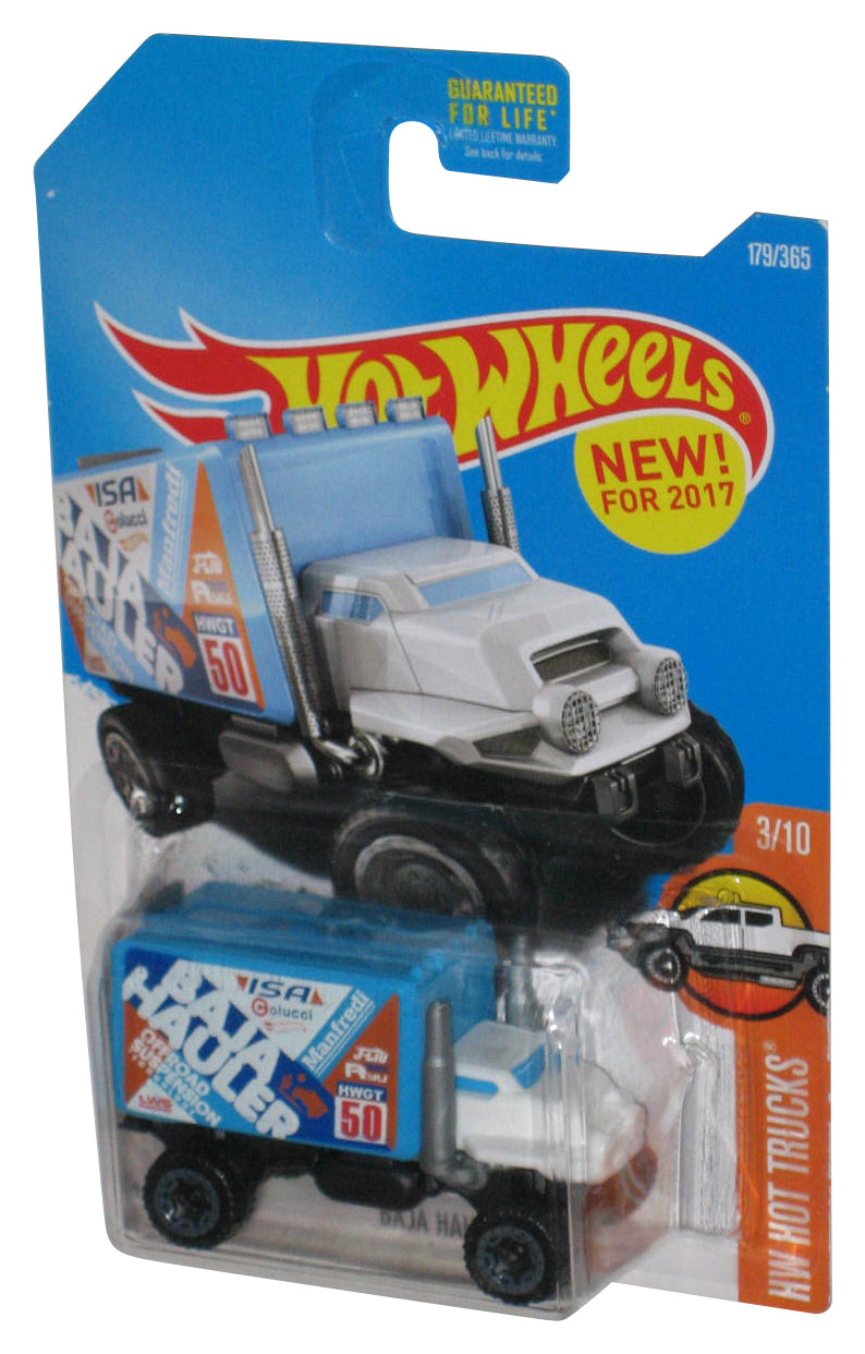 Hot Wheels HW Hot Trucks 3/10 (2015) Blue & White Baja Hauler Toy Truck 179/365