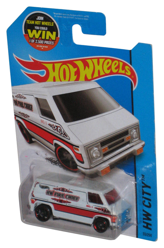Hot Wheels HW City Fire Chief (2013) White Super Van Toy 55/250
