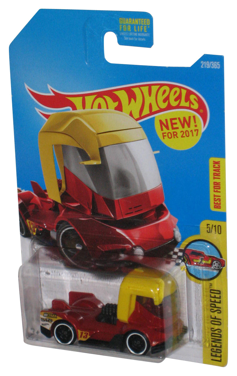 Hot Wheels Legends of Speed 5/10 (2017) Rig Heat Red & Yellow Toy Truck 219/365