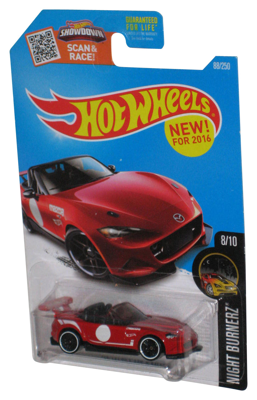 Hot Wheels Night Burnerz 8/10 (2016) Red '15 Mazda MX-5 Miata Toy Car 88/250