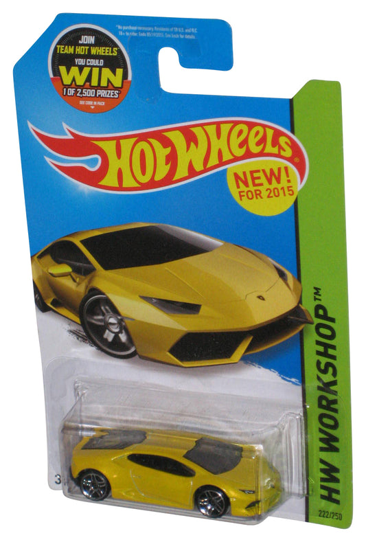 Hot Wheels HW Workshop (2015) Yellow Lamborghini Huracan LP 610-4 Toy Car 222/250