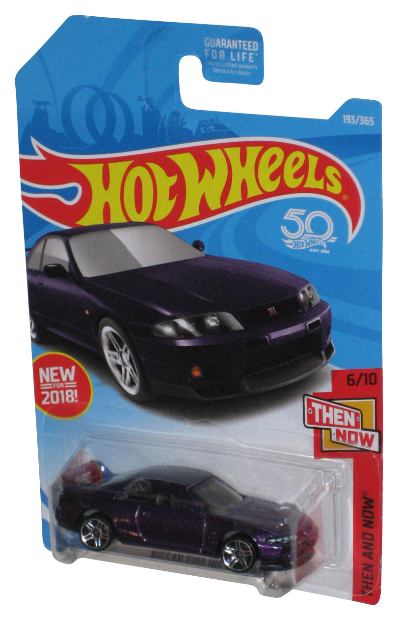 Hot Wheels Then And Now 6/10 (2018) Purple Nissan Skyline GT-R R33 Toy Car 193/365