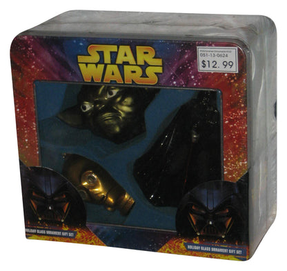 Star Wars Holiday Glass Ornament (2005) Kurt Adler Tin Gift Set - (Yoda / C-3PO / Darth Vader)