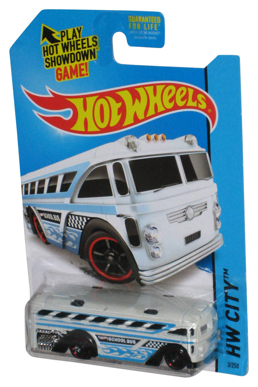 Hot Wheels HW City (2013) White Surfin' School Bus Toy 3/250