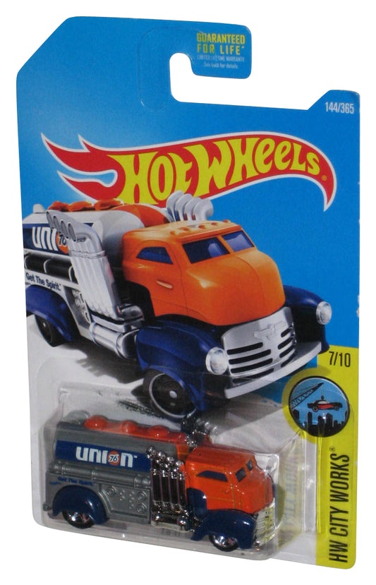 Hot Wheels HW City Works 7/10 (2015) Blue & Orange Fast Gassin Toy Truck 144/365