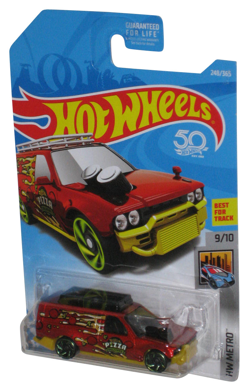 Hot Wheels HW Metro 9/10 (2017) Red Time Shifter Pizza Delivery Toy Car 248/365
