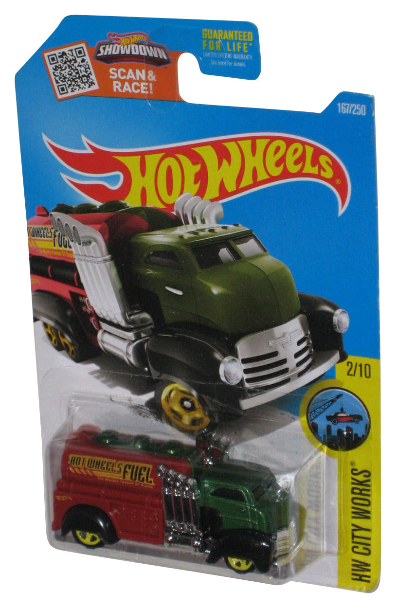 Hot Wheels HW City Works 2/10 (2015) Red & Green Fast Gassin Toy Car 167/250