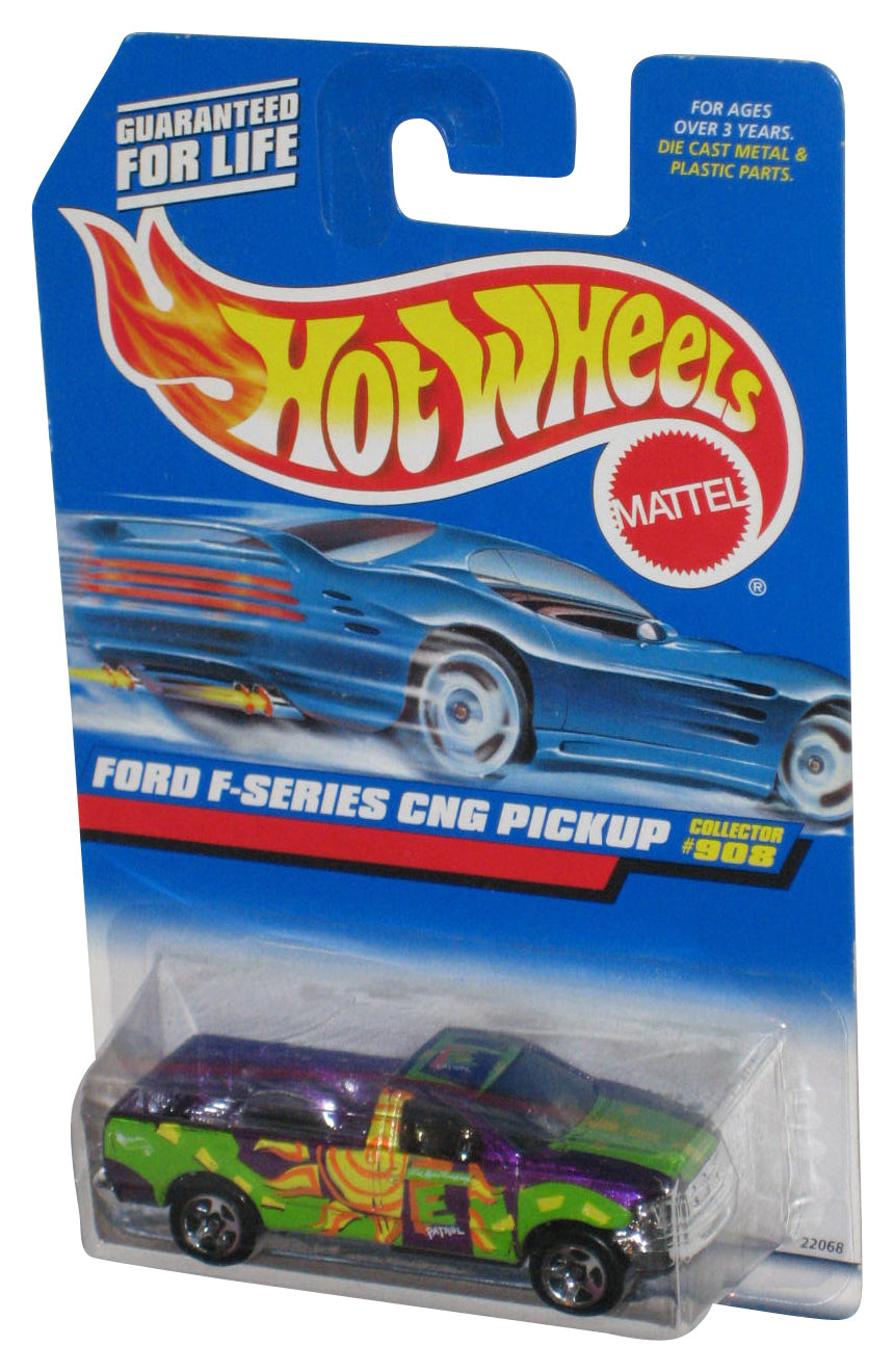 Hot Wheels Ford F-Series CNG Pickup Purple & Green Toy Truck #908