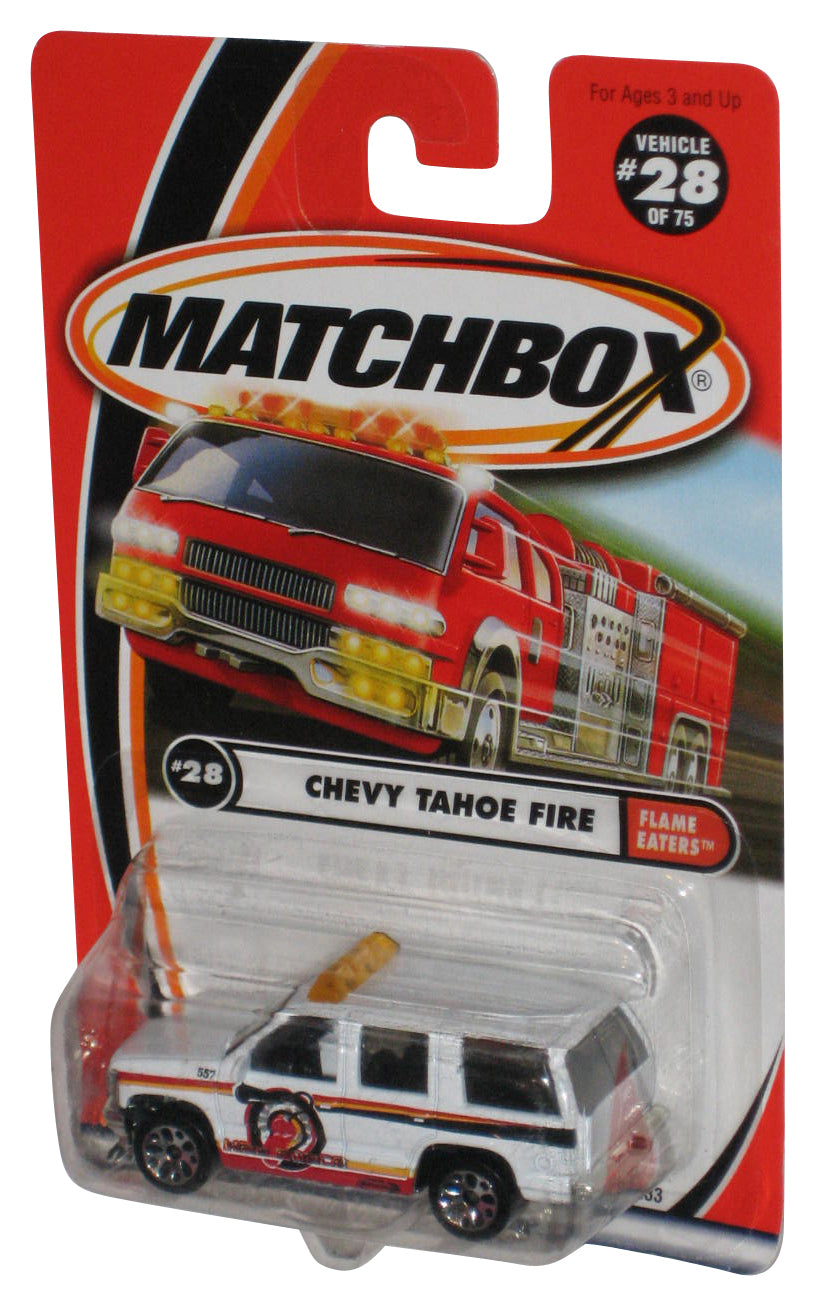 Matchbox Flame Eaters (2000) White Chevy Tahoe Toy Truck 28/75