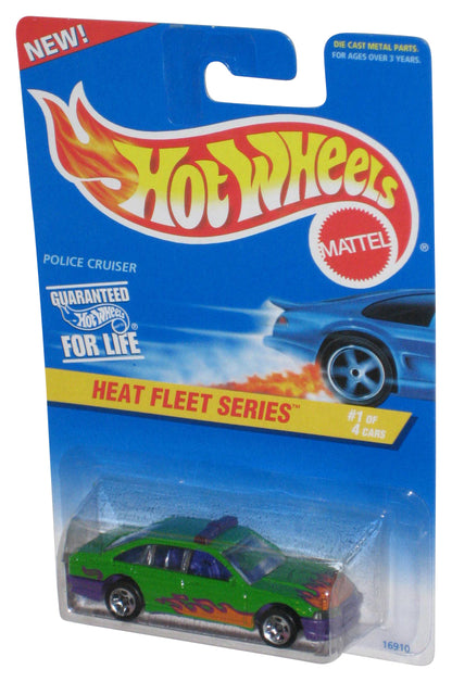 Hot Wheels Heat Fleet Series 1 of 4 (1996) Green Police Cruiser Toy Car #537