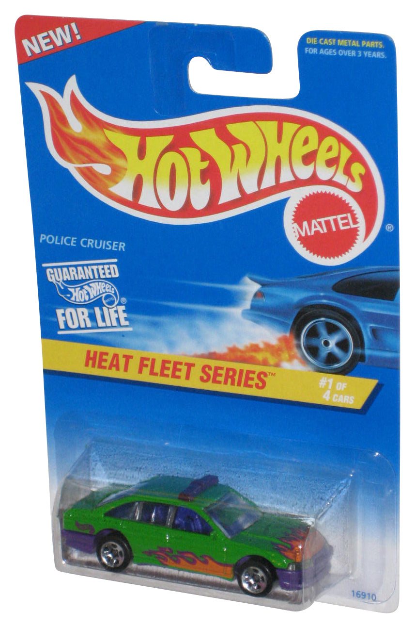 Hot Wheels Heat Fleet Series 1 of 4 (1996) Green Police Cruiser Toy Car #537