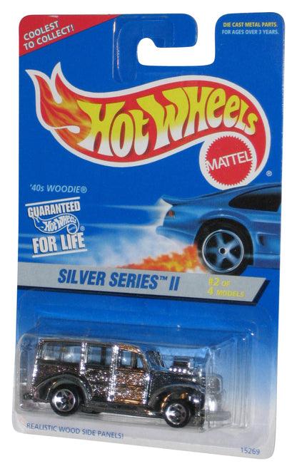 Hot Wheels Silver Series II 2/4 (1995) Silver '40s Woodie Toy Car #421