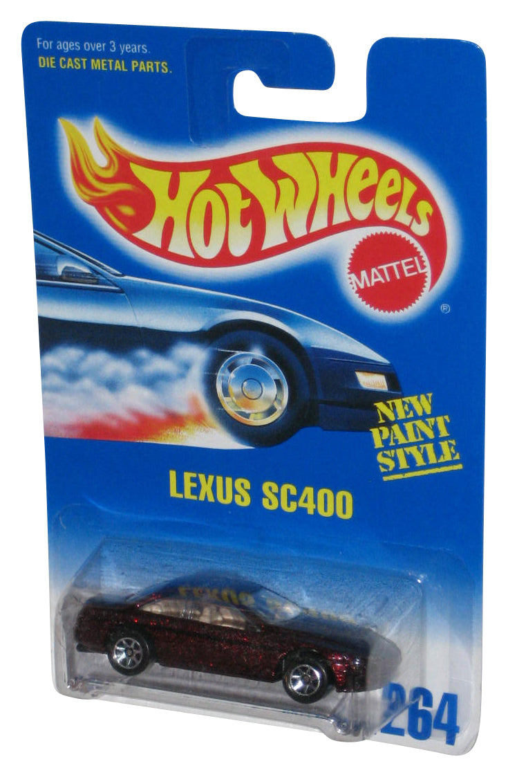 Hot Wheels Lexus SC400 (1991) New Paint Style Red Toy Car #264 - (7 Spoke Rims)