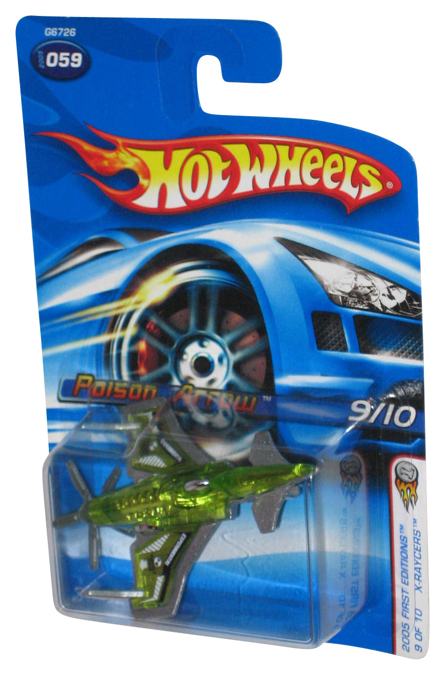 Hot Wheels 2005 First Editions 9/10 X-Raycers Green Poison Arrow Toy Plane 059