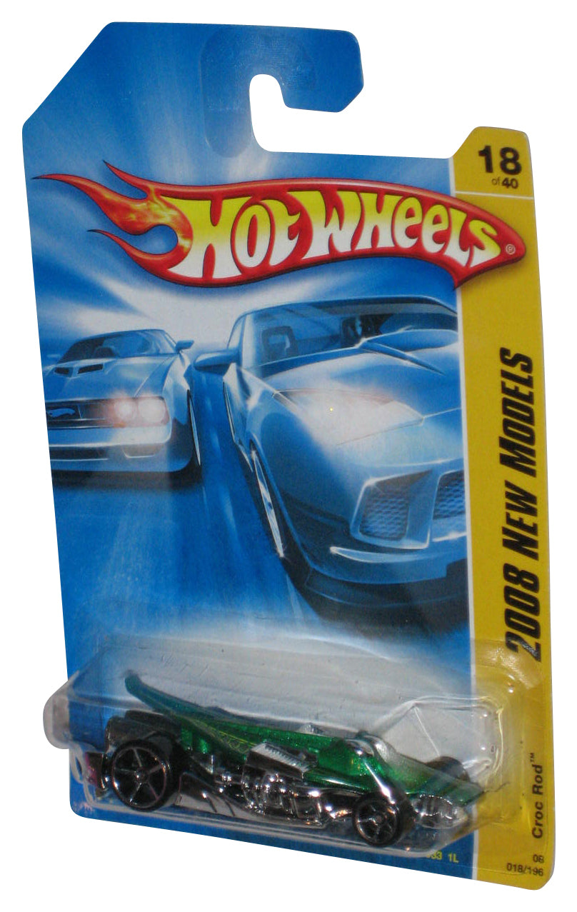 Hot Wheels 2008 New Models 18/40 Croc Rod Green & Silver Toy Car 018/196
