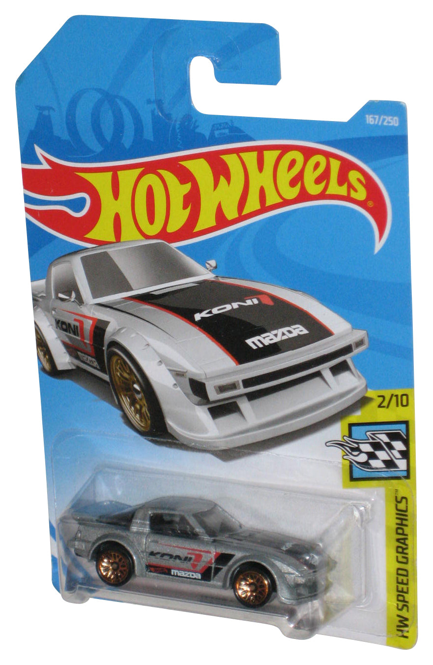 Hot Wheels HW Speed Graphics 2/10 (2017) Silver Mazda RX-7 Toy Car 167/250