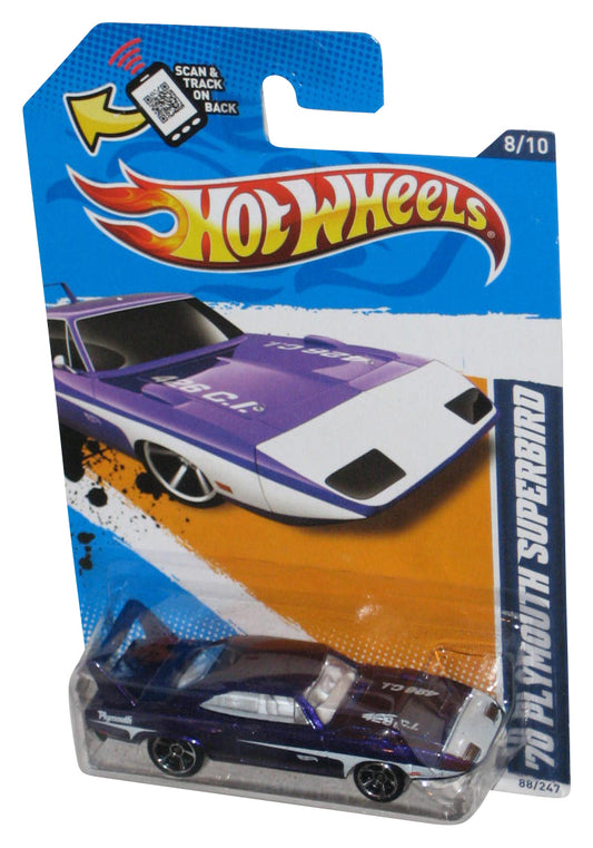 Hot Wheels Muscle Mania Mopar '12 8/10 Purple '70 Plymouth Superbird Toy Car 88/247 - (Cracked Plastic)